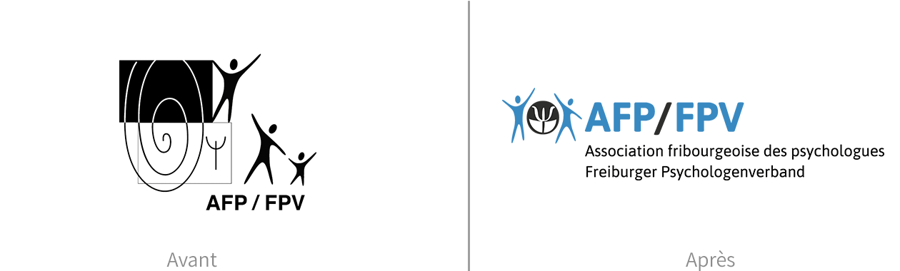 Logo de l'association, avant et après