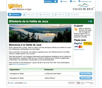 Billetterie eBillet pour la Vallée de Joux