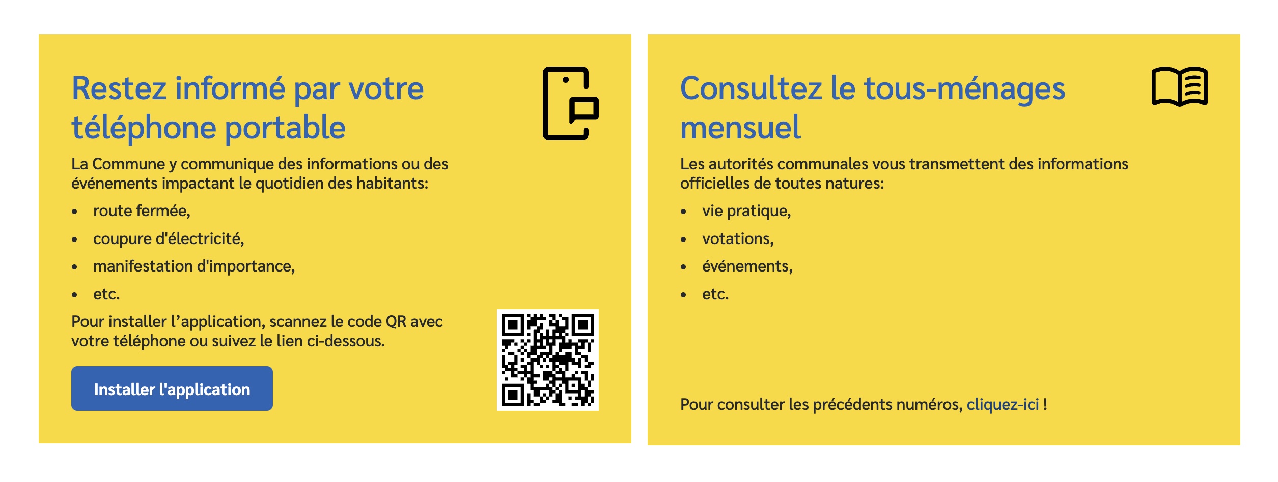 Téléchargement de la PWA de Senarclens